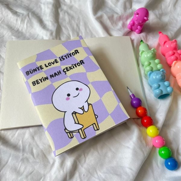 Bünye Love İstiyor Mini Çizgisiz Defter