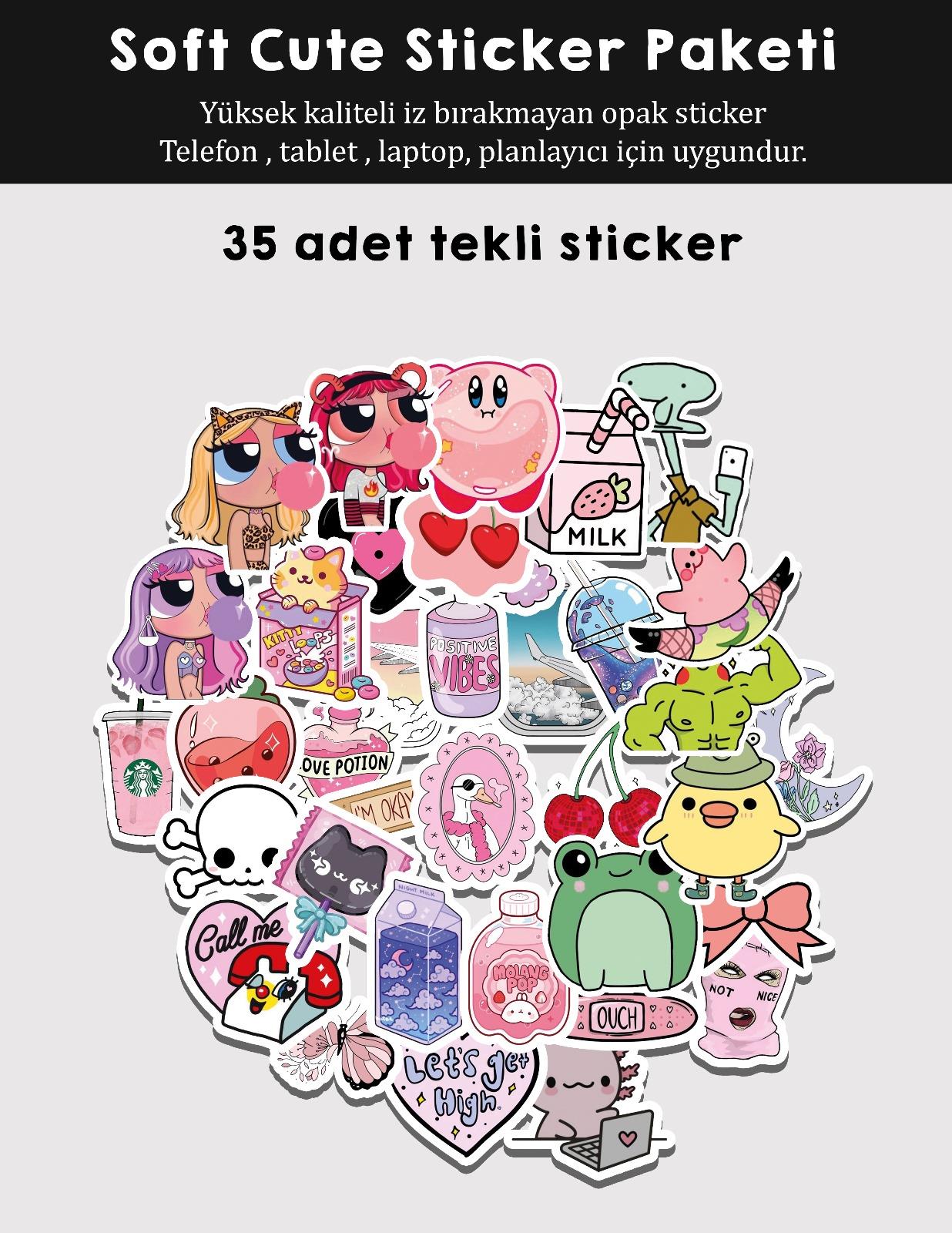 Soft Cute Sticker Paketi 35li
