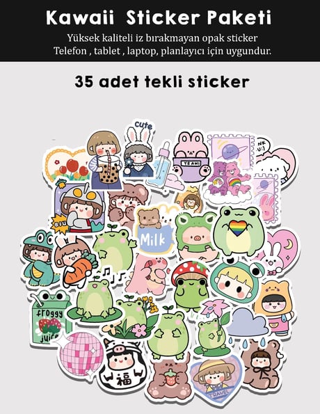 Kawaii Sticker Paketi 35li