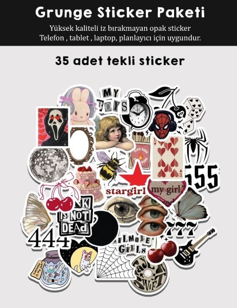 Grunge Sticker Paketi 35li