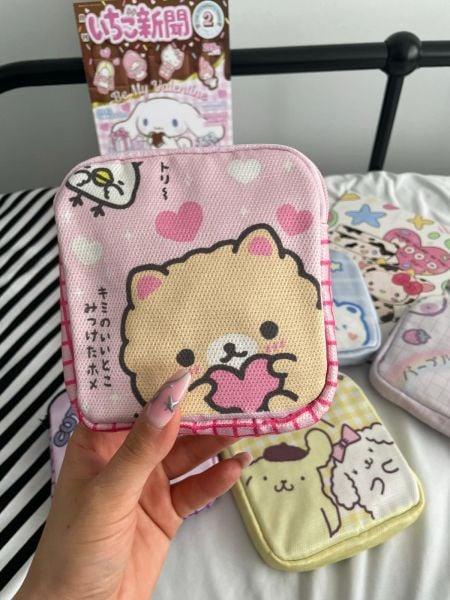 Kawaii Cute Animal 2 Bölmeli Organizer Ped Çantası