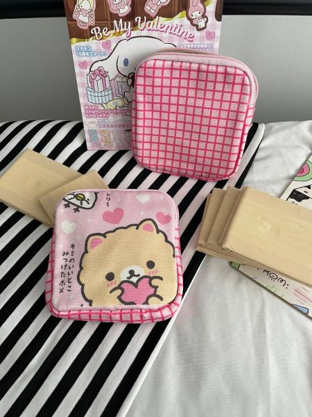 Kawaii Cute Animal 2 Bölmeli Organizer Ped Çantası