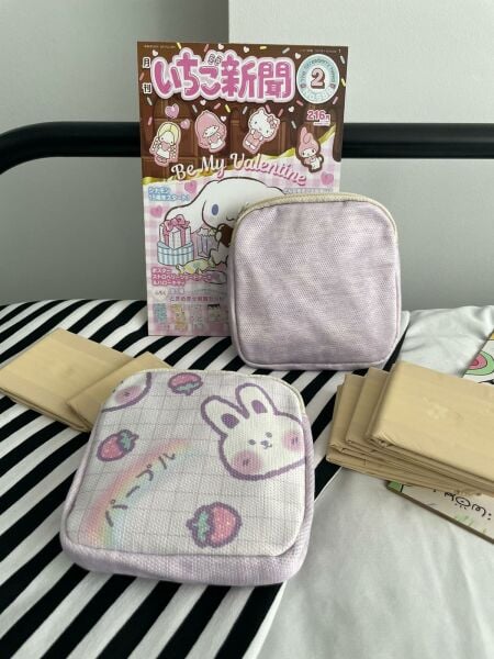 Kawaii Purple Bunny 2 Bölmeli Organizer Ped Çantası