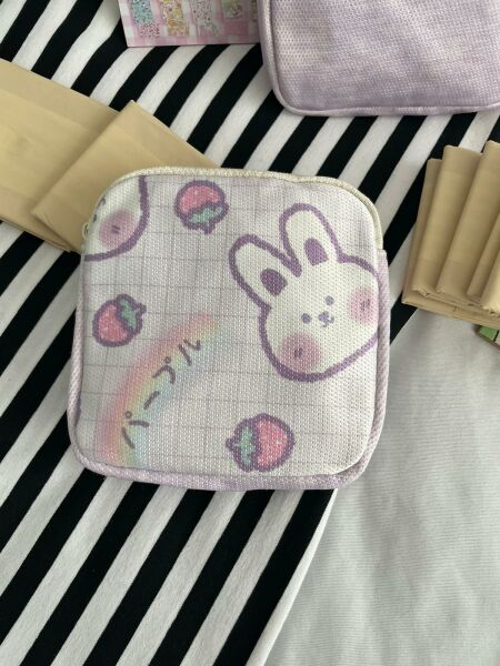 Kawaii Purple Bunny 2 Bölmeli Organizer Ped Çantası