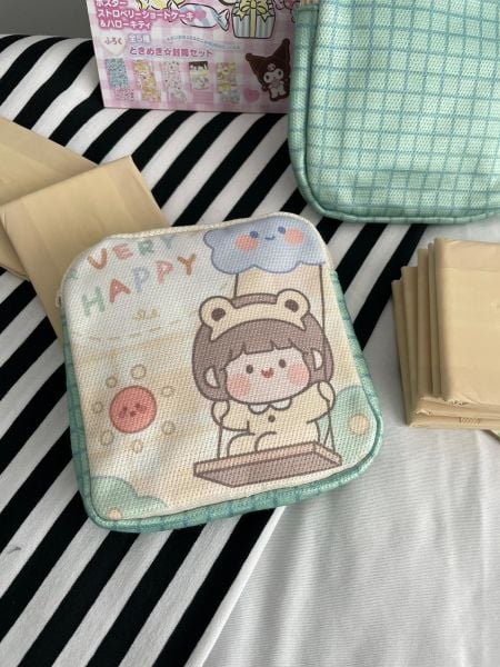 Kawaii Happy Girl 2 Bölmeli Organizer Ped Çantası