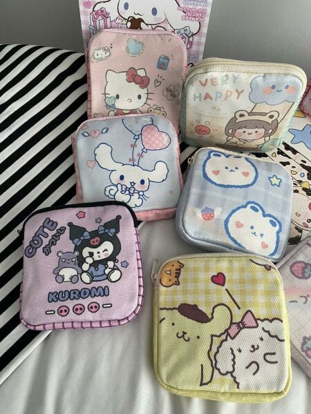 Kawaii Kuromi 2 Bölmeli Organizer Ped Çantası