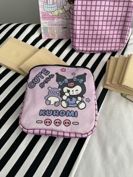 Kawaii Kuromi 2 Bölmeli Organizer Ped Çantası