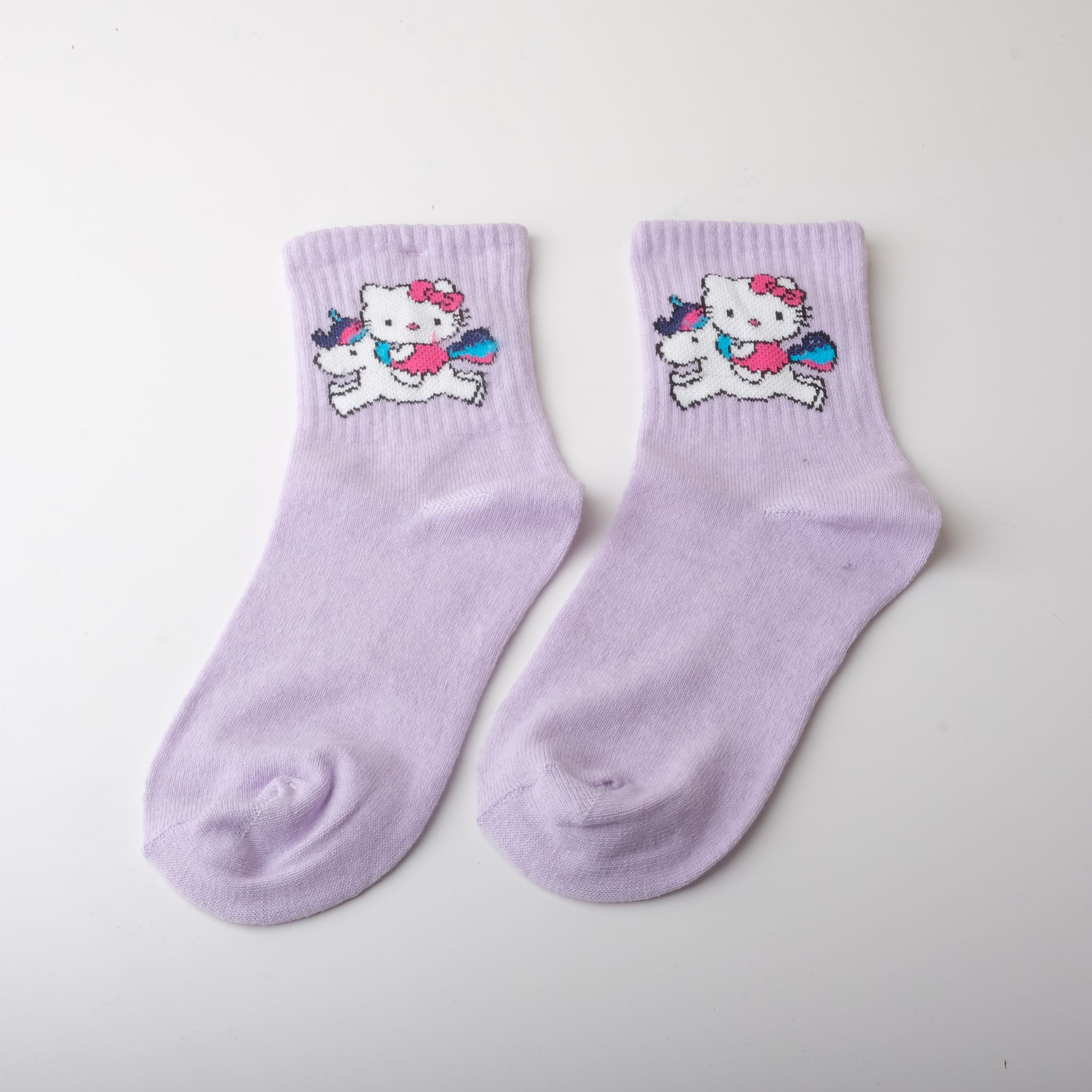 Unicorn And Hello Kitty Mor Çorap