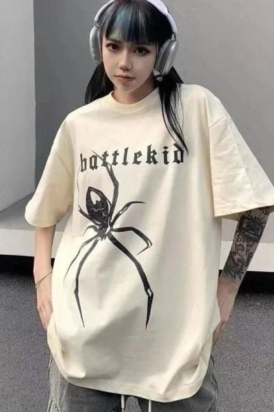 Bej Unisex Battlekid Spider T-Shirt