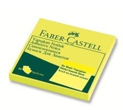 Faber-Castell Yapışkan Notluk 75x75 mm Fosforlu Sarı