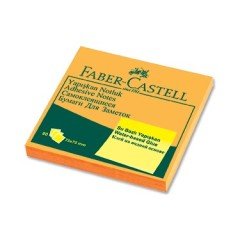 Faber-Castell Yapışkan Notluk 75x75 mm Fosforlu Turuncu