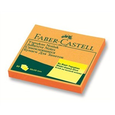 Faber-Castell Yapışkan Notluk 50x50 mm Fosforlu Turuncu