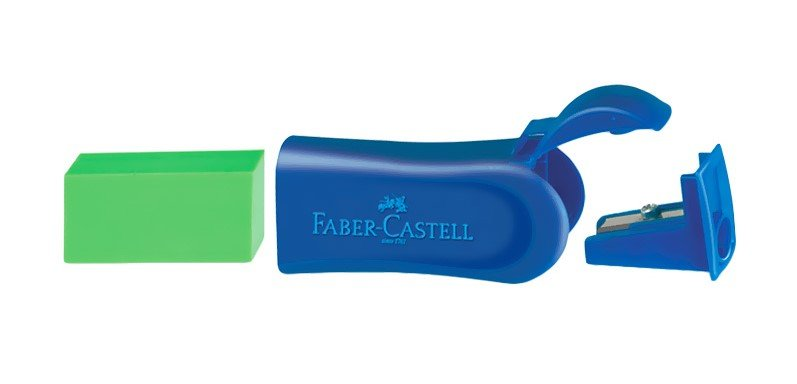 Faber-Castell 2'si 1 Arada Plastik Kılıflı Kalemtıraşlı Silgi