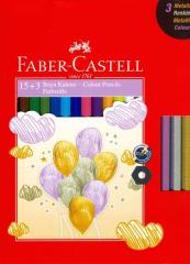 Faber Castell Boya Kalemi 15 + 3 Metalik Hediye