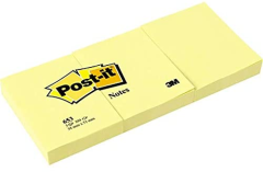 3M Post-it Notes Yapışkanlı Not Kağıdı 653-38X51 3 lü Sarı