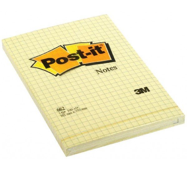 3M Post-it Kareli Sarı Yapışkanlı Not Kağıdı 100 Yp 662