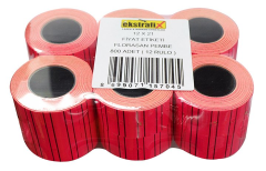 Ekstrafix Fiyat Etiketi 12x21 mm Çizgili Floresan Pembe