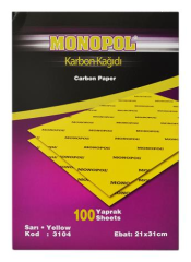 Monopol Karbon Kağıdı 21x31 cm Sarı