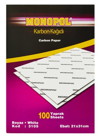 Monopol Karbon Kağıdı 21 x 31 cm Beyaz