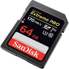 SanDisk 64GB Extreme PRO UHS-I SDXC 170MB/s V30 Hafıza Kartı