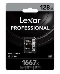 Lexar 128GB Professional 1667x SDXC 250MB/sn V60 Hafıza Kartı