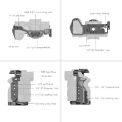 SmallRig 4481 Sony  7R V /  7 IV /  7S III /  1 /  7R IV  için  HawkLock Hızlı Çıkarma Kafesi