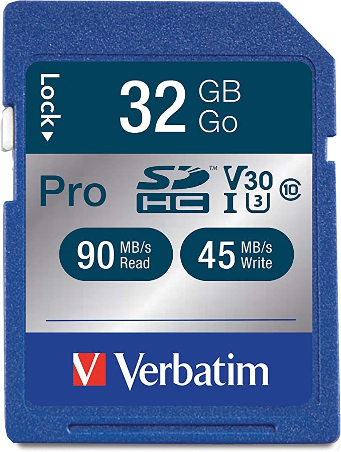 Verbatim 32GB 90MB/S SD Pro Class 10 UHS-I(READ 90MB/SEC, WRITE 45MB/SEC)