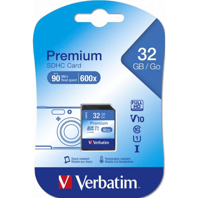 Verbatim 32GB 90MB/S SD Card Class 10 FULL HD