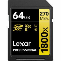 Lexar 64GB Professional 1800x UHS-II SDXC V60 Hafıza Kartı