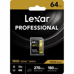 Lexar 64GB Professional 1800x UHS-II SDXC V60 Hafıza Kartı