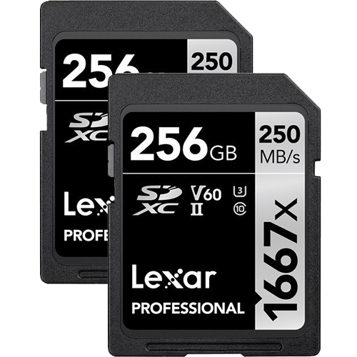 Lexar 256GB Professional 1667x SDXC 250MB/sn V60 Hafıza Kartı (2'li Paket)