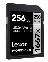 Lexar 256GB Professional 1667x SDXC 250MB/sn V60 Hafıza Kartı