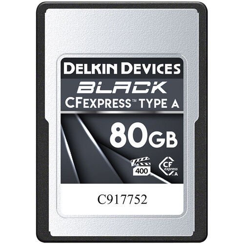Delkin Devices 80GB BLACK CFexpress Type A Memory Card (DCFXABLK80)