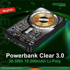 Patona 9992 Premium Powerbank Clear 3.0 PD 20W Magnetic 15W