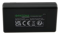 Patona 161713 Premium Twin Performance PD Şarj Cihazı Olympus BLX-1  (USB-C Kablosu ile)