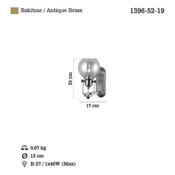 AYTAÇ LUCEA PONTE APLİK ANTIK LAK 1xE27