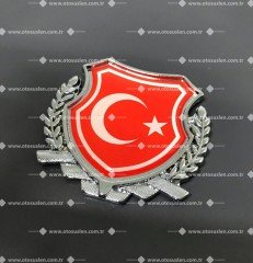 Bayrak Çelenkli Döküm Arma