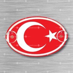 Türk Bayrağı Pleksi Oval Arma