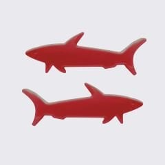 77mm x 33mm  Kırmızı Köpek Balığı Plastik Yapıştırma Pakette(2adet)