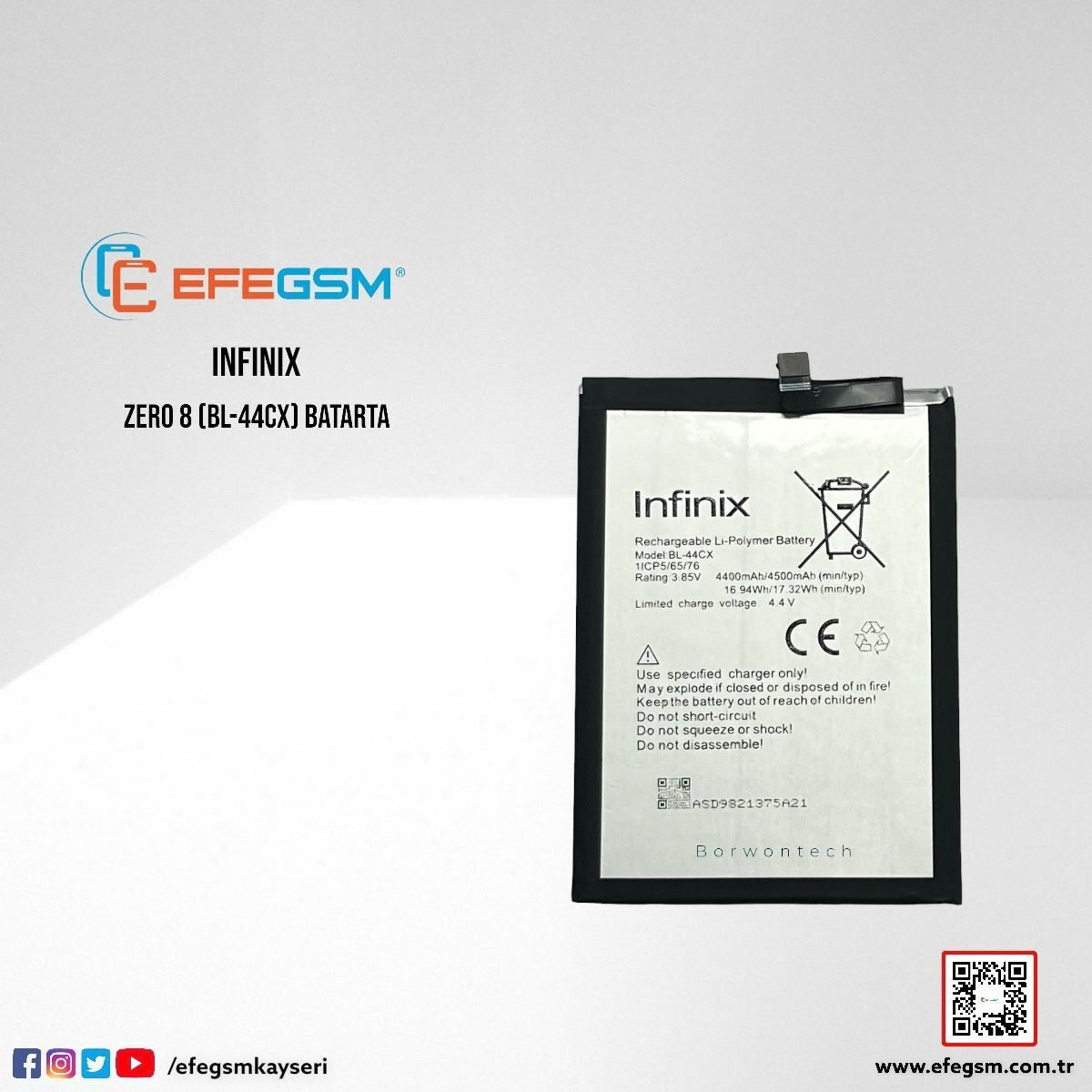 İnfinix Zero 8i (BL-44CX) Batarya