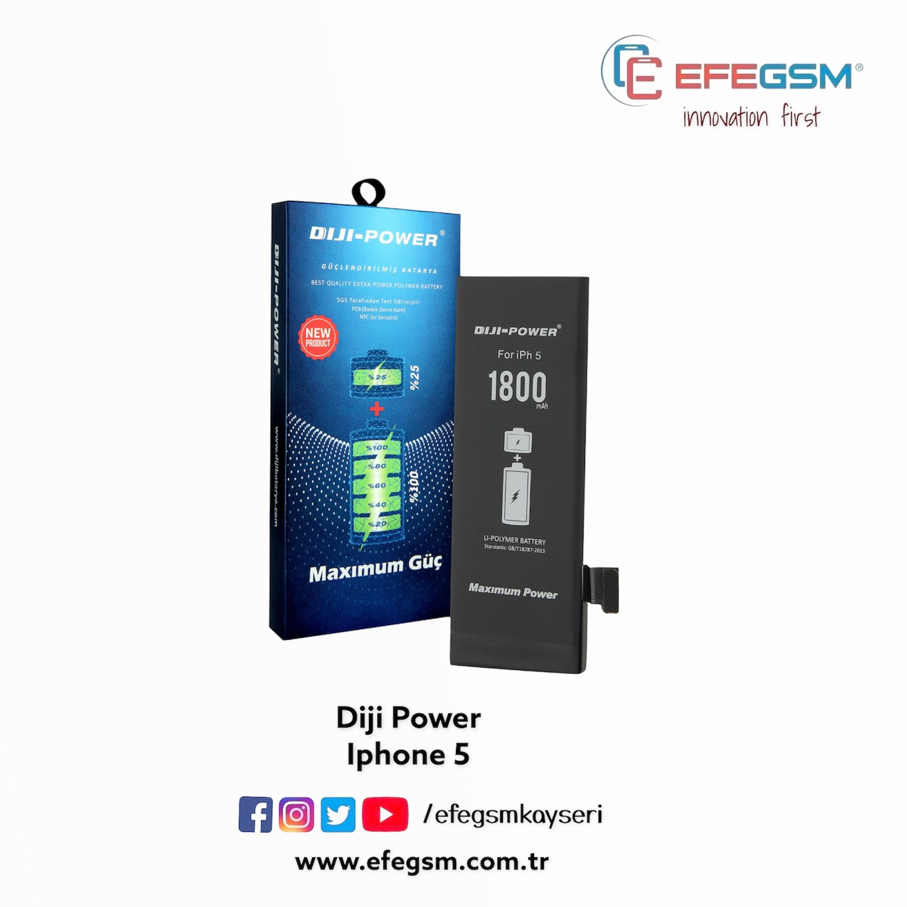 Iphone Diji Power 5 2010 mAh Batarya