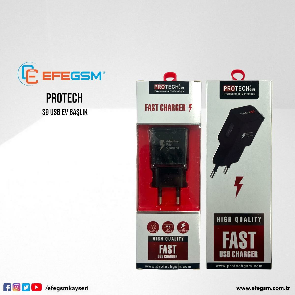 Protechgsm 3.0 mAh S9 Usb Ev Başlık