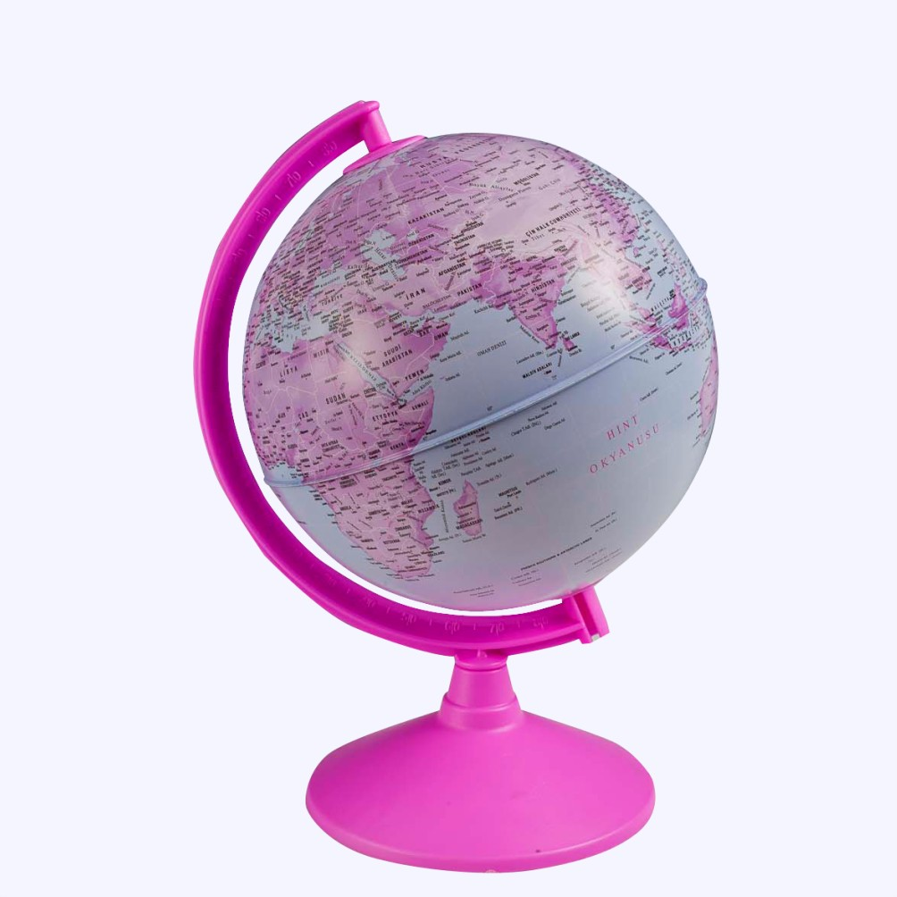 Dünya Küresi Işıksız Pembe 20cm