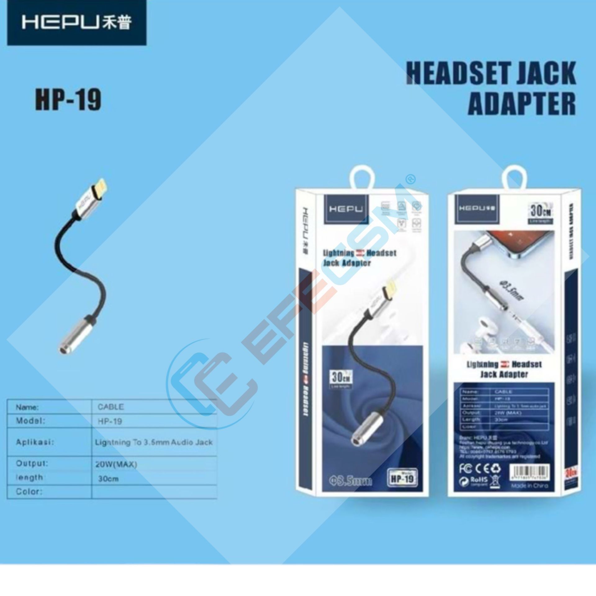 HEPU HP-19 Lightning Aux Jack Adaptör