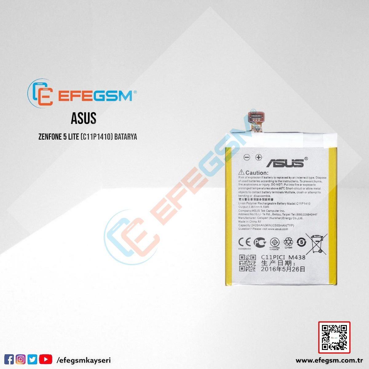 Asus Zenfone 5 Lite (CP11P1410) Batarya