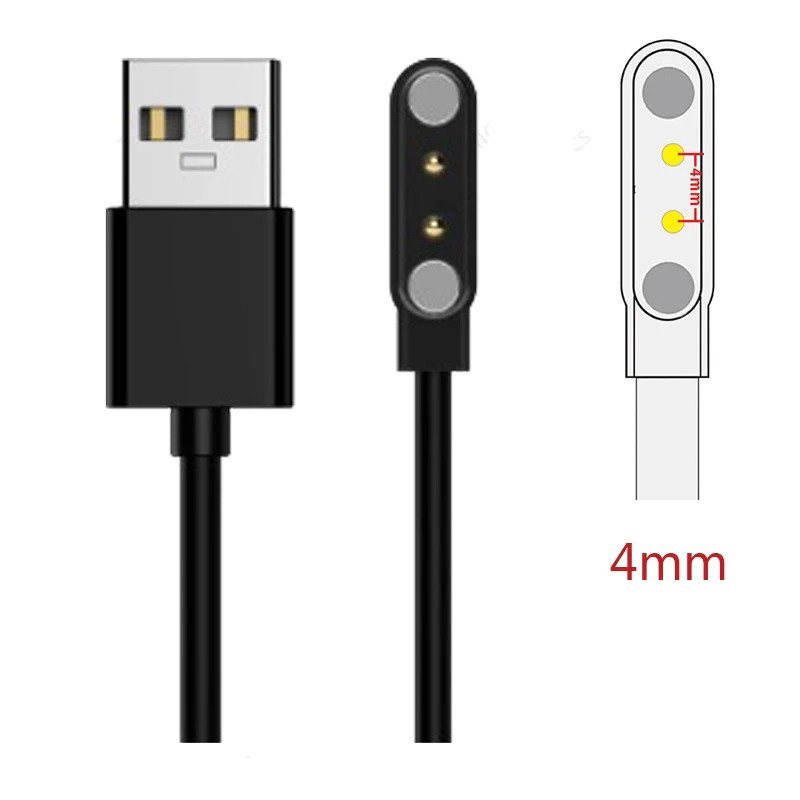 Akıllı Saat Şarj Usb Kablo 4 mm 2 Pin