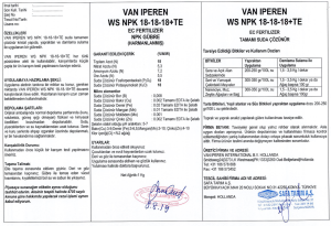 Van Iperen WS NPK 18-18-18+TE 25 kg.