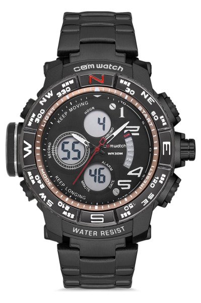 Erkek Siyah Renk Sport Watch Kol Saati CMS0046