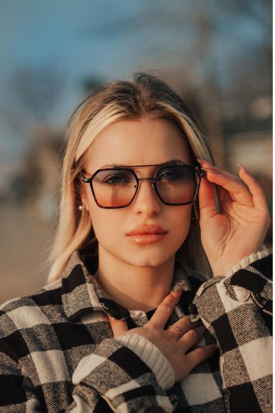 Kadın Premium Güneş Gözlüğü Mor Degrade Camlı Leopar Çerçeveli