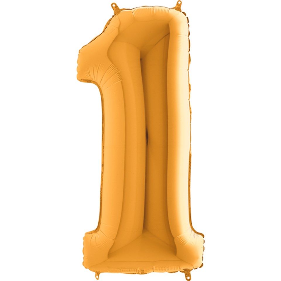 1 Rakamlı Folyo Gold Renk Balon 76 cm